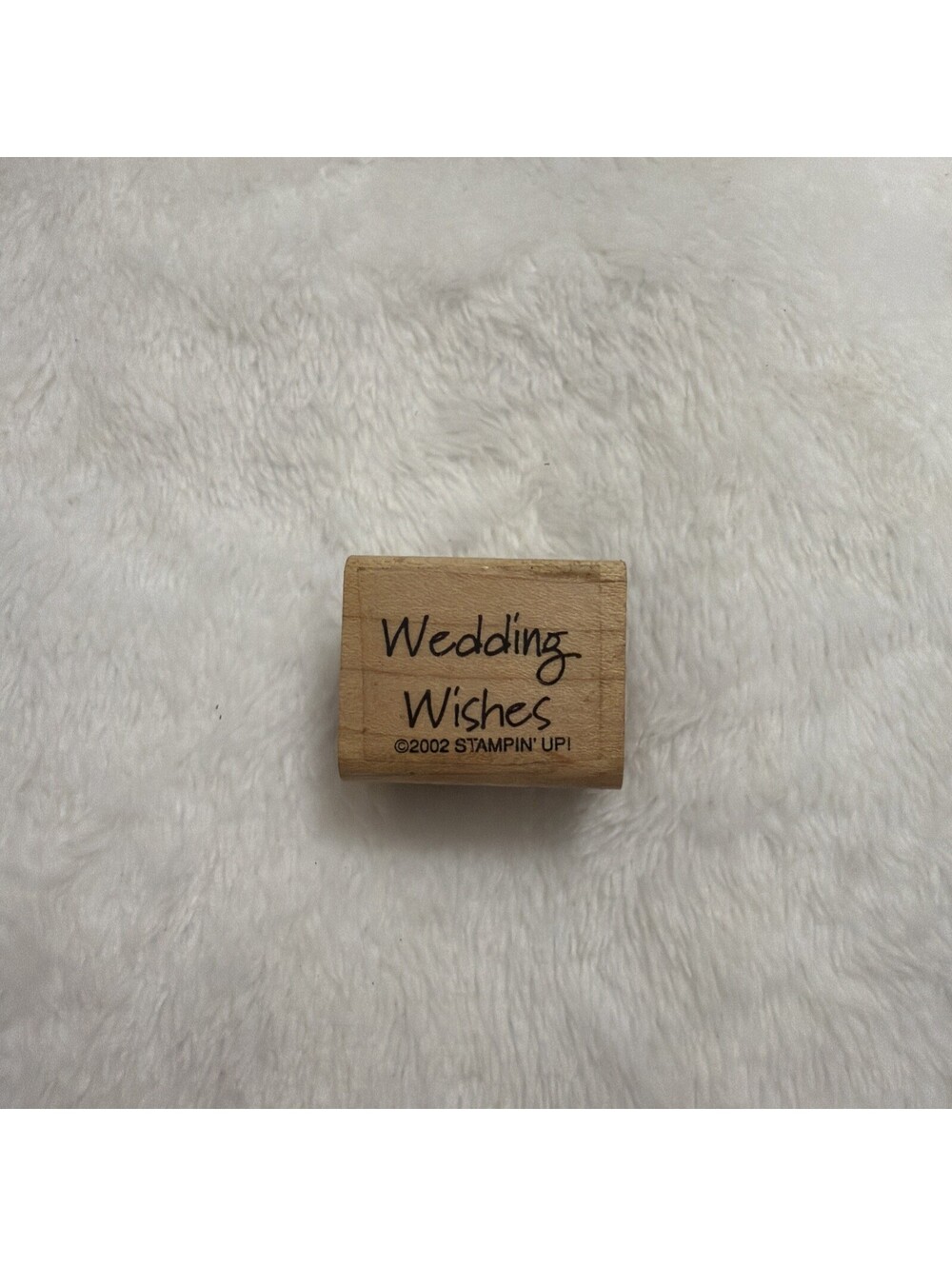 Stampin Up Wood Rubber Stamp Wedding Wishes Card Making Words Sentiment Small